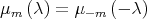 μm  (λ) =  μ-m (- λ)  