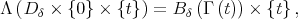 Λ(D   × {0} × {t}) = B  (Γ (t)) × {t},     δ                  δ  