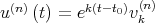 u(n)(t) = ek(t-t0)v(kn)  