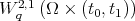    2,1 W q  (Ω ×  (t0,t1))  